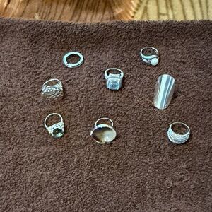 Silver Ring Set with Gemstones